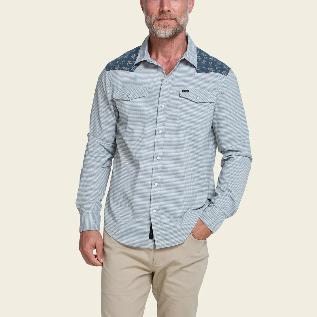 Howler Bros. H Bar B Tech Longsleeve | Rancher Floral | Smoke Blue
