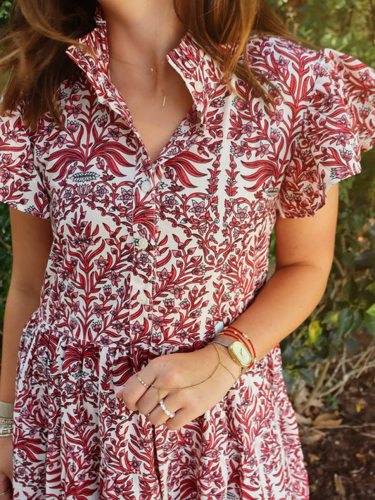 Lilbelle Lou Mini Dress |  Maroon