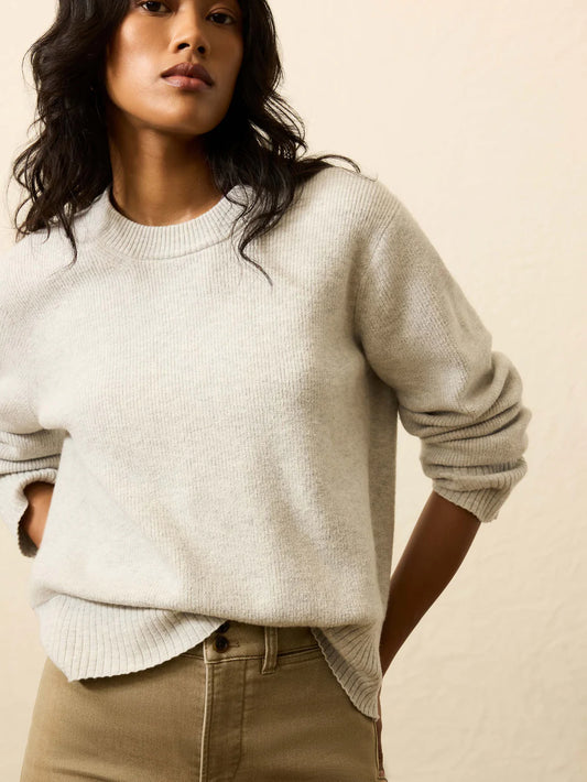 Faherty Women's Jackson Crewneck Sweater - Ice Grey Heather