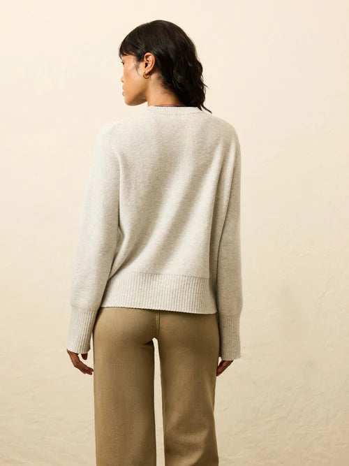 Faherty Women's Jackson Crewneck Sweater - Ice Grey Heather