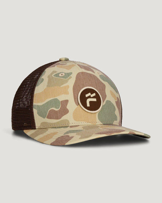 Free Fly Brand Flag Camo Trucker Hat