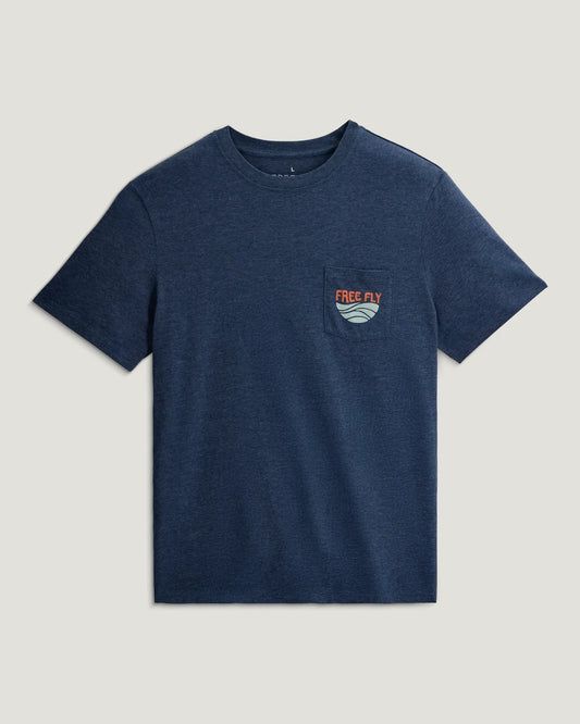 Free Fly Men's Blue Edge Pocket Tee
