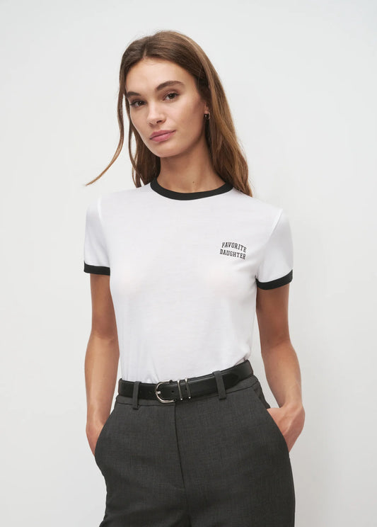 Favorite Daughter The Cropped Favorite Daughter Ringer Tee