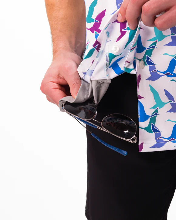 Waggle Men's Flying V Button-Down Camp Shirt