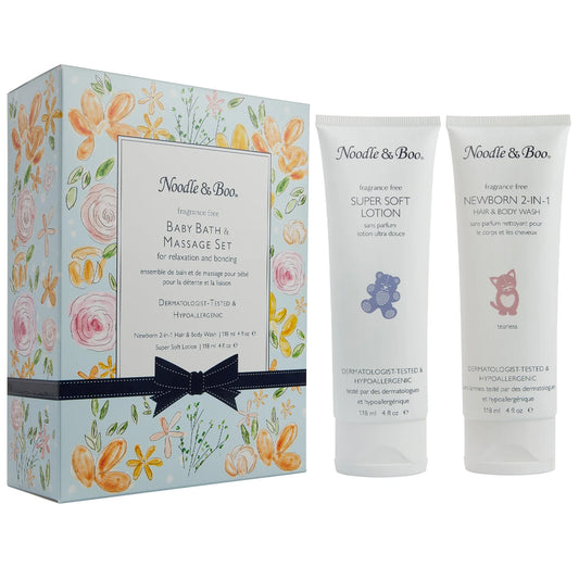 Noodle And Boo Baby Bath & Massage Fragrance Free Gift Set