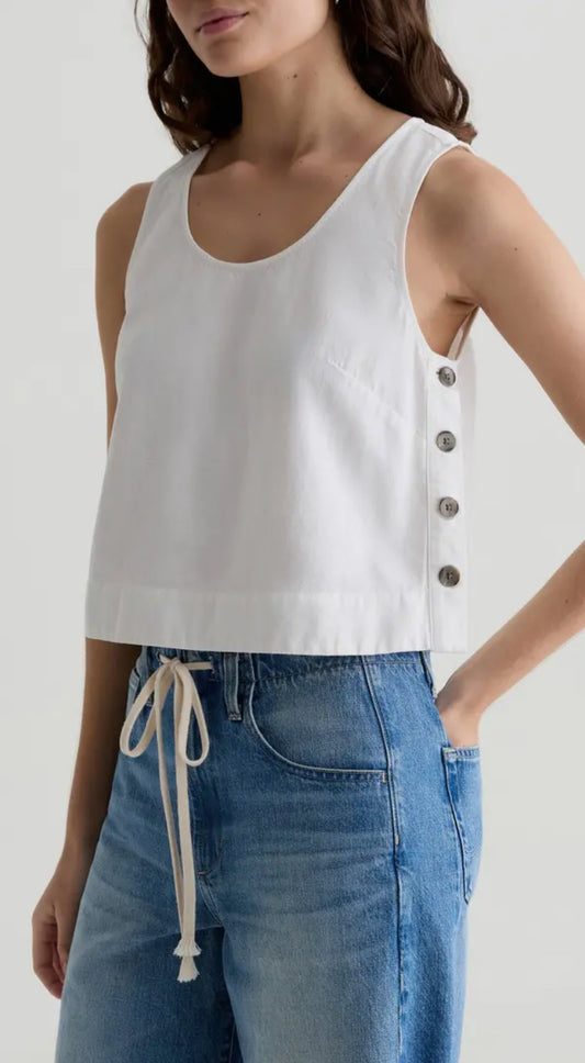 AG Women's Alpha Crop Linen Tank