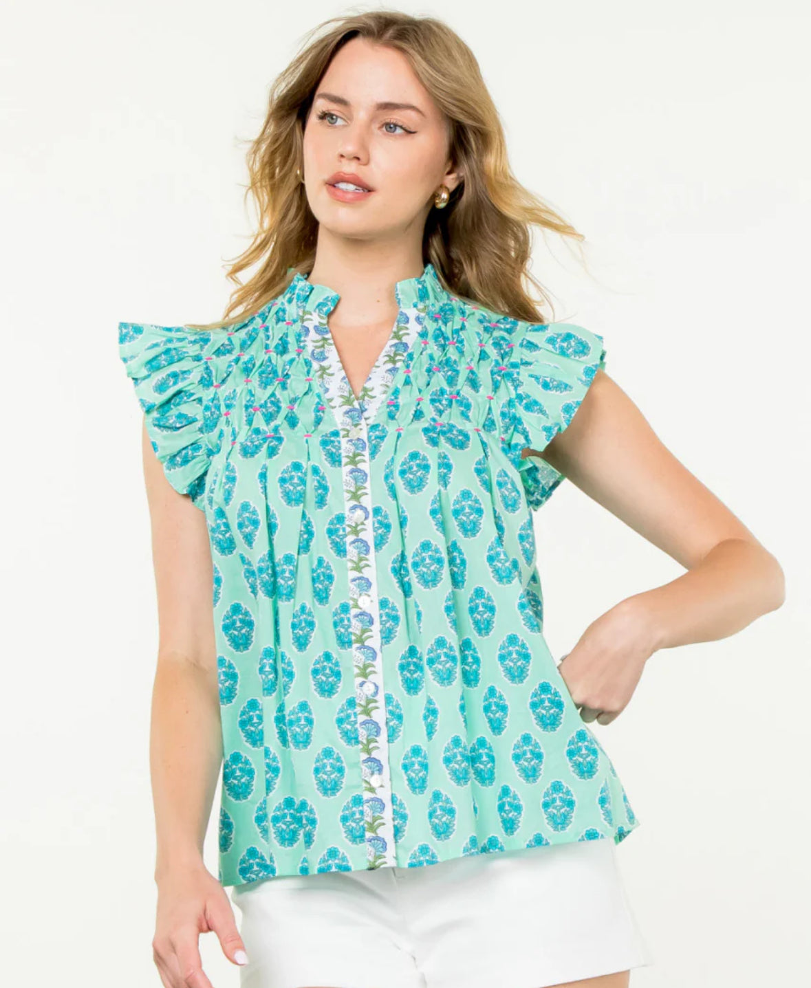 THML Button Up Flower Top