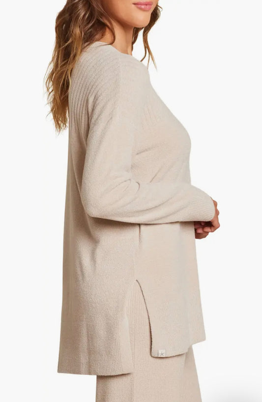 Barefoot Dreams CozyChic Ultra Lite Crewneck With High Slits