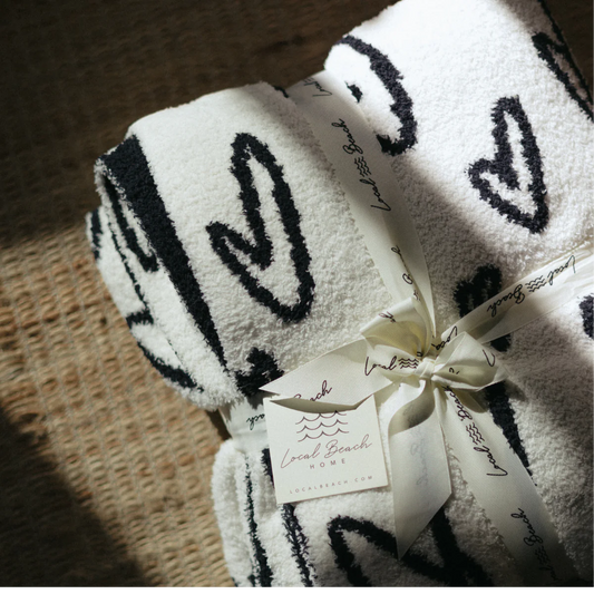 Local Beach Love Collection Heart Luxe Home Blanket