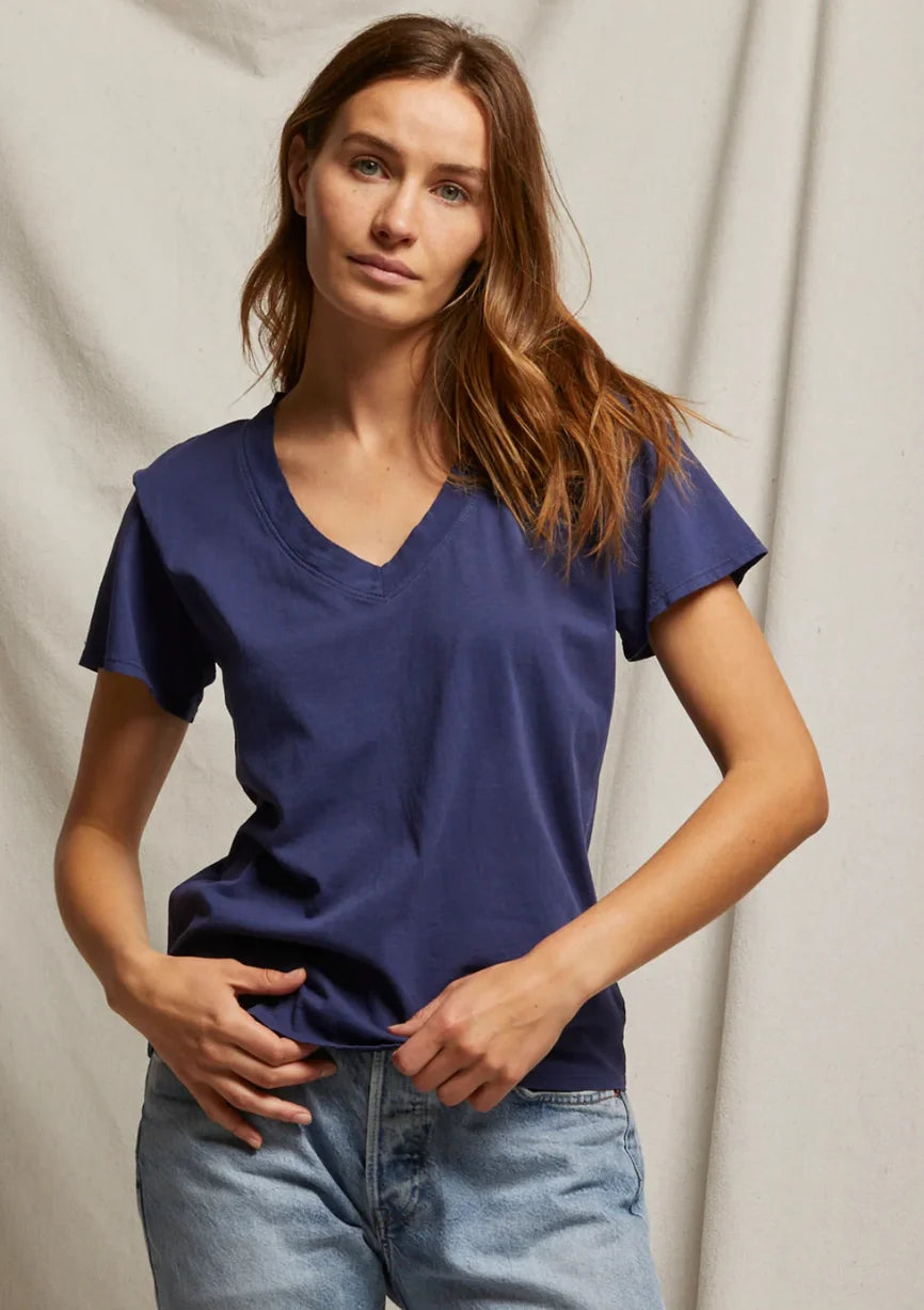 Perfectwhitetee Short Sleeve Boxy V Neck Tee