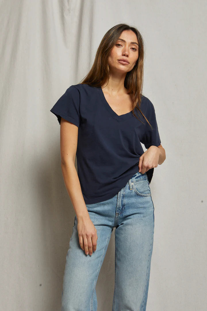 Perfectwhitetee Short Sleeve Boxy V-Neck