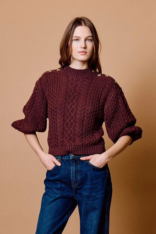 Cleobella Paulette Sweater | Brown Stone