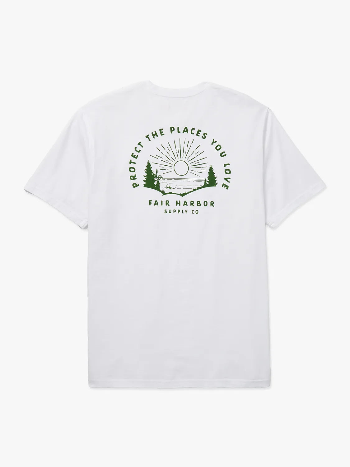 Fair Harbor Men's Saltaire Graphic Tee- White Sunrise Lakeside
