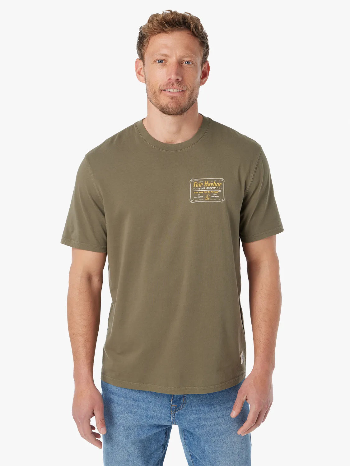Fair Harbor Men's Saltaire Graphic Tee- Olive Surf Supply