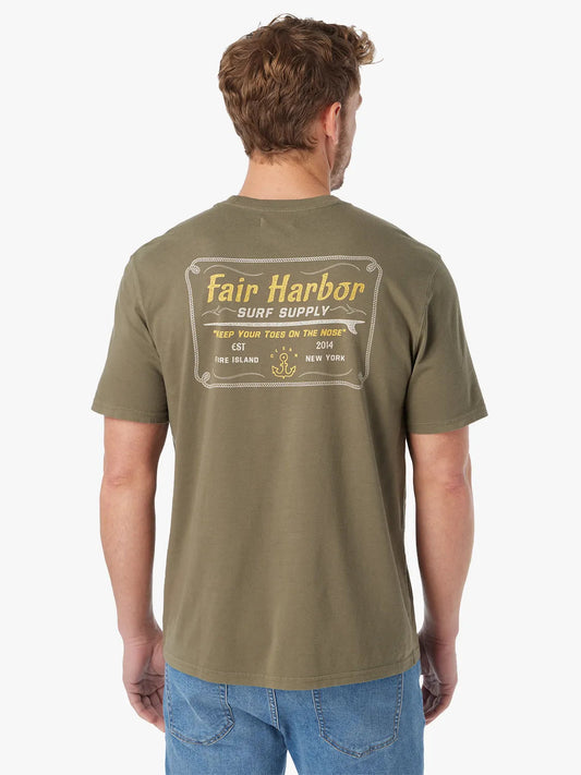 Fair Harbor Men's Saltaire Graphic Tee- Olive Surf Supply