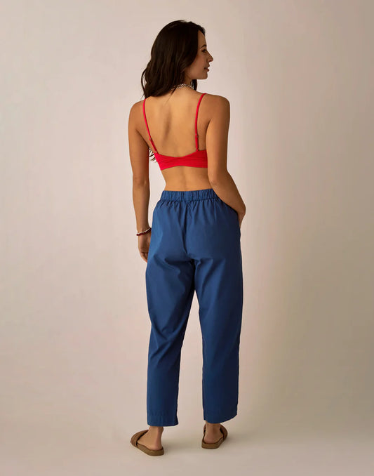 Carve Designs Ada Poplin Pant Mid Rise Relaxed Pull On Pant
