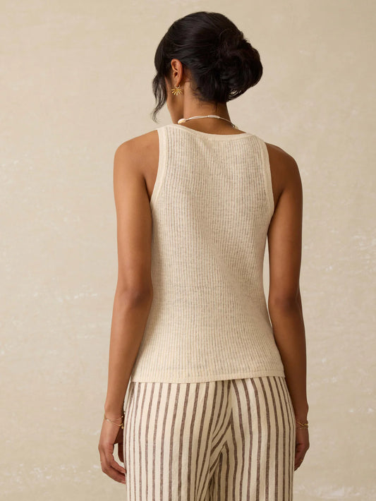 Faherty Women's Miramar Linen Mini Rib Tank