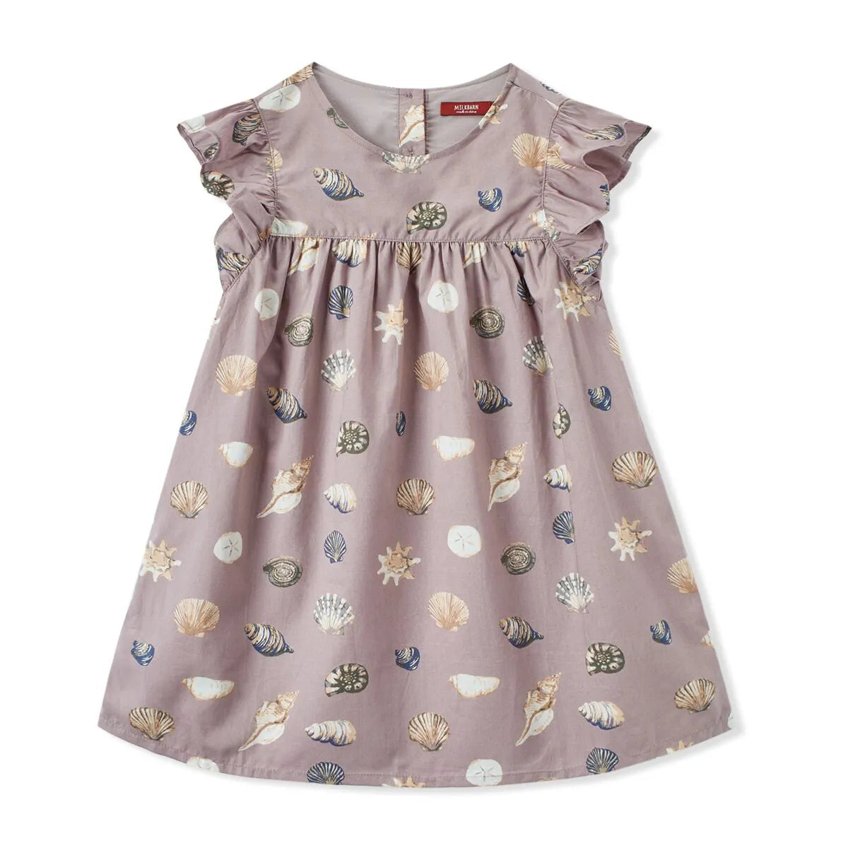 Milkbarn Purple Seashells Butterfly Ruffle Dress