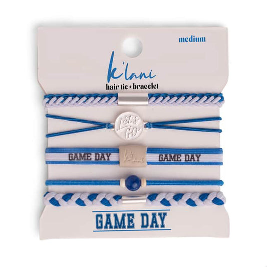 K'lani Game Day Blue/White - Hair Tie Bracelets