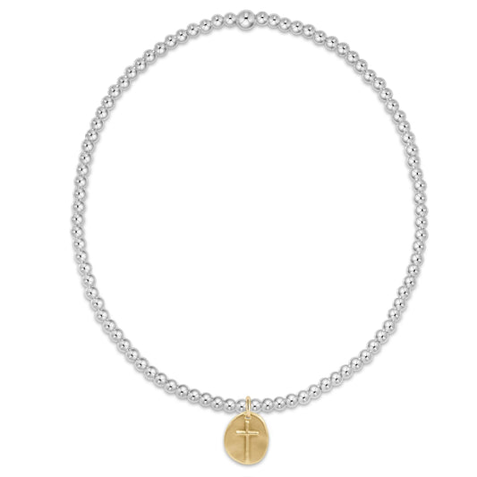 Enewton Classic Sterling Mixed Metal 2MM Bead Bracelet-Inspire Small Gold Charm