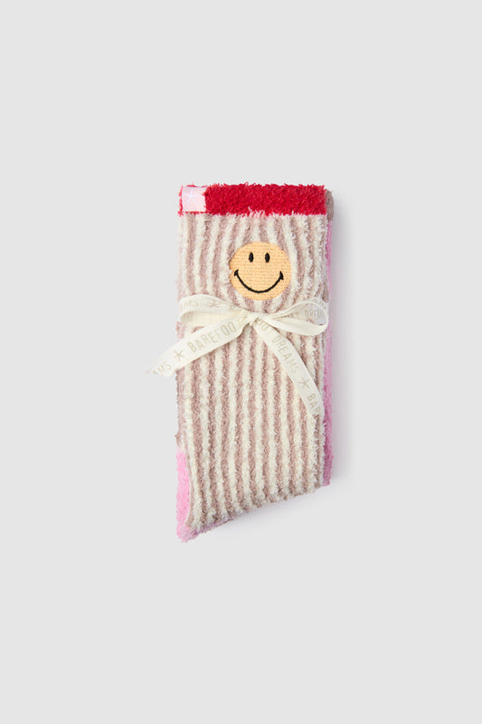 Barefoot Dreams CozyChic Smiley Ribbed Sock Set