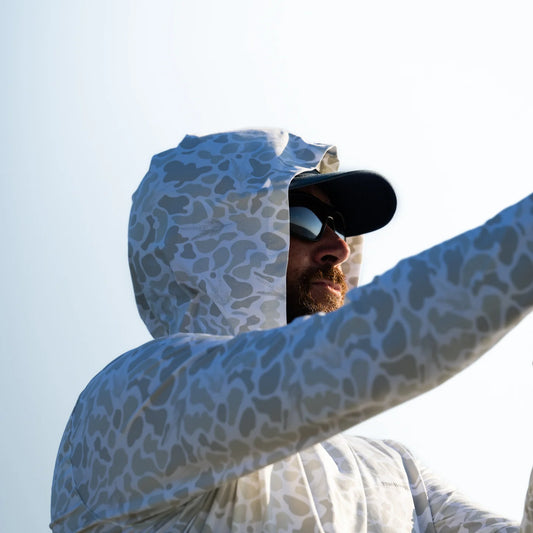 Fish Hippie Men's Fly Camo Performance Hoodie