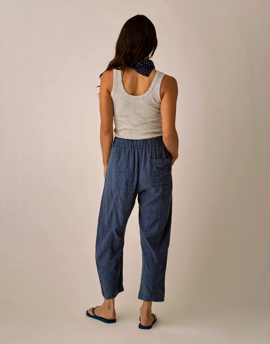 Carve Designs Freya Linen Pant High Rise Elastic Barrel Leg