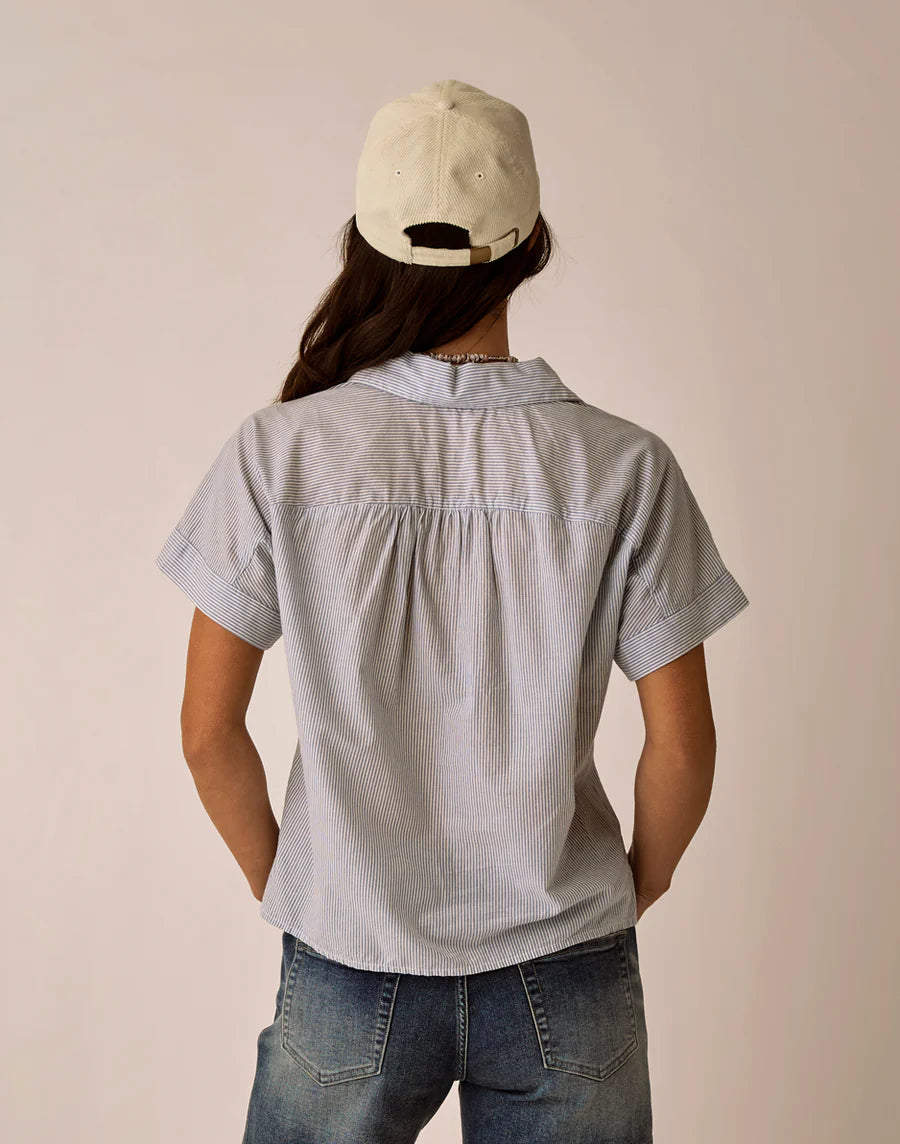 Carve Designs Elliott Voile Top Relaxed Short Sleeve Popover