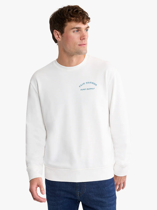 Fair Harbor Men's Saltaire Graphic Crewneck- Ivory FH Hotel
