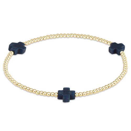 Enewton Signature Cross Gold Pattern 2MM Bead Bracelet