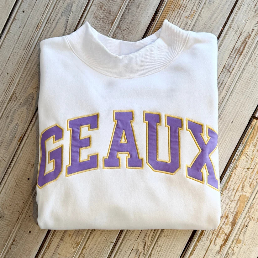 Nola Mercantile GEAUX Varsity Mockneck Sweatshirt