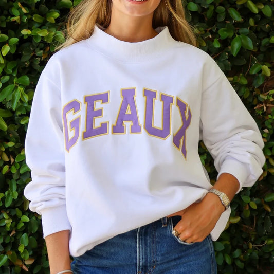 Nola Mercantile GEAUX Varsity Mockneck Sweatshirt