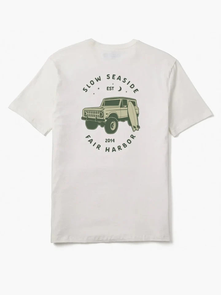 Fair Harbor Men's Kismet Tee | White Slow Seaside Bronco