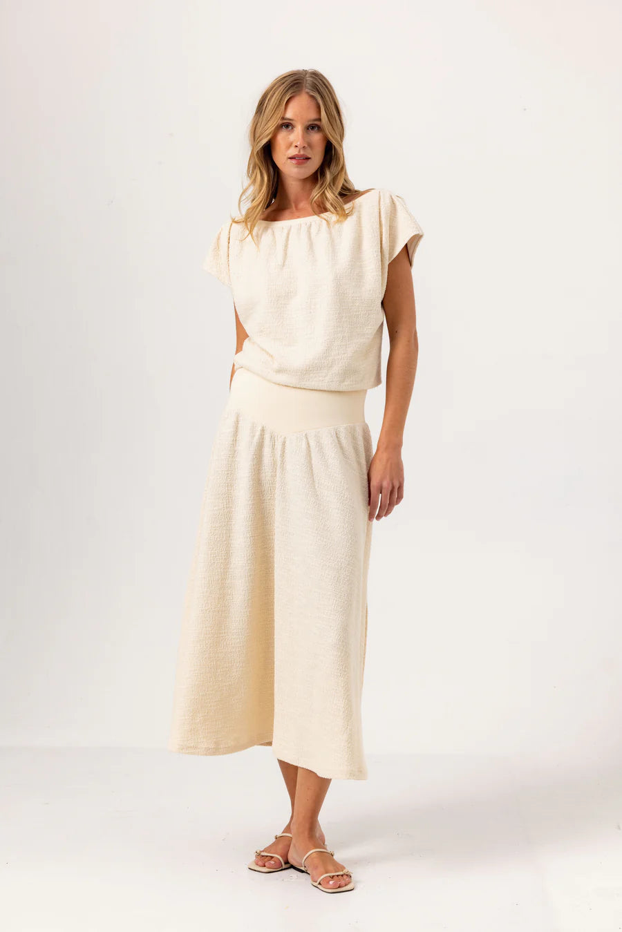 We Are Sundays Saphire Boucle Knit Midi Skirt