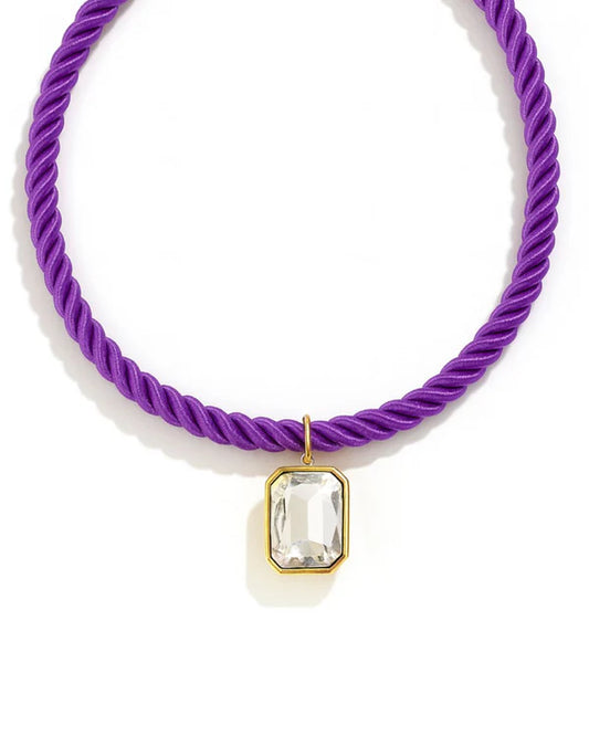 Linny Co. Tailyn Rope Necklace- Purple