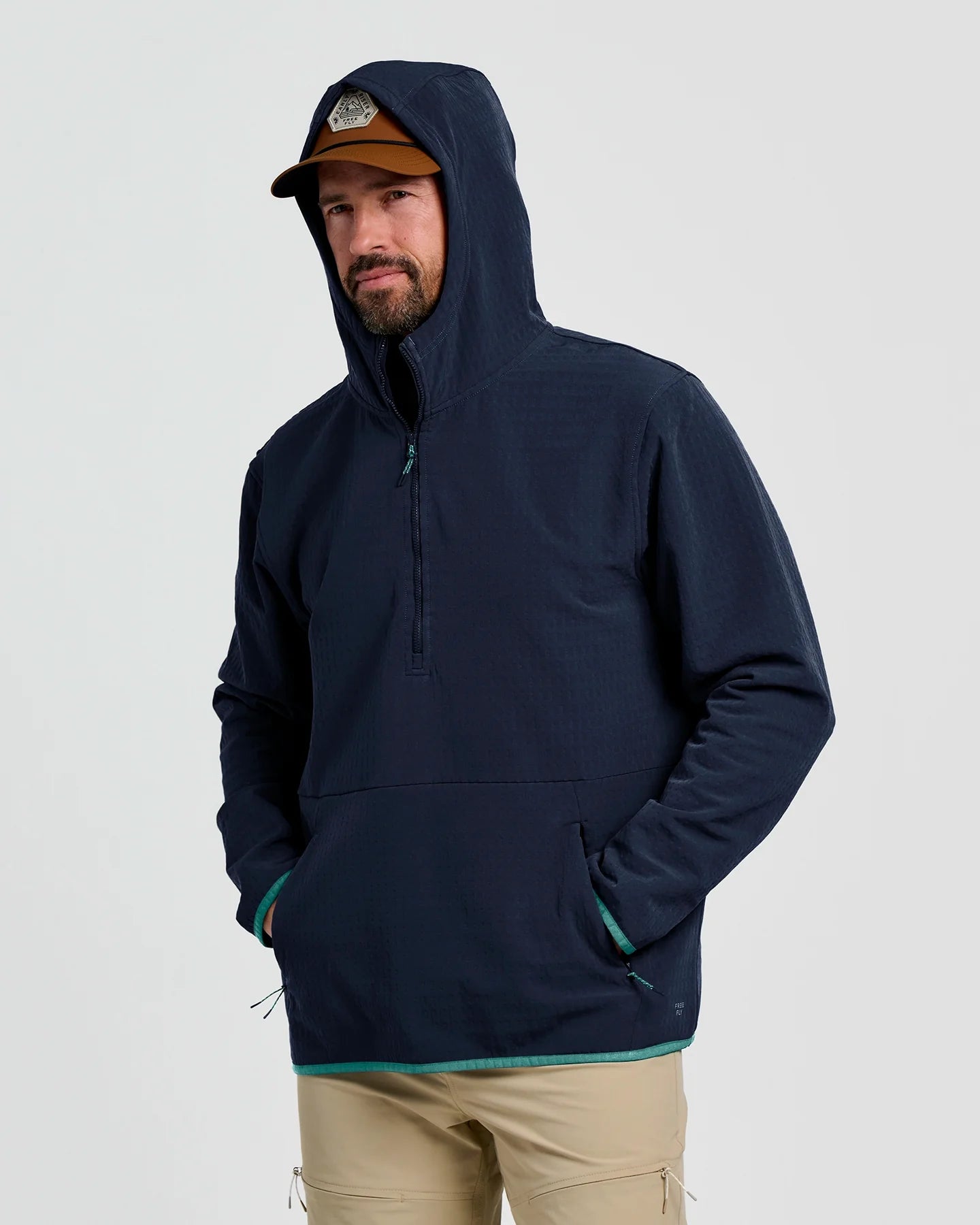 Free Fly Men's Gridback Fleece Anorak Hoodie