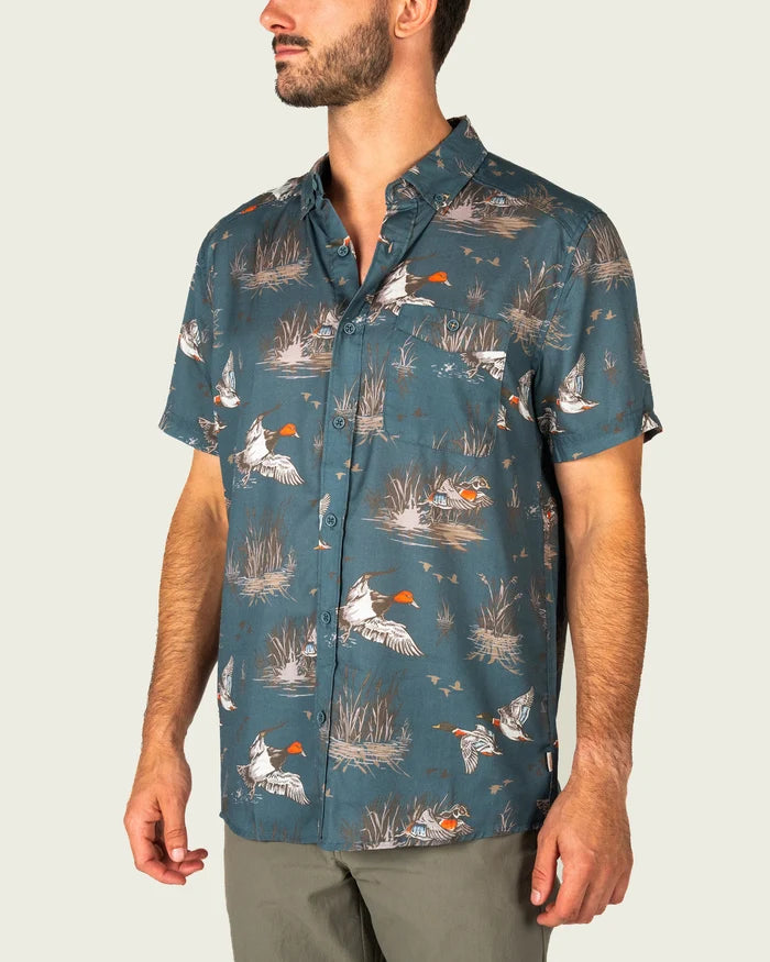 Marsh Wear Hagood Printed Short Sleeve Button Down