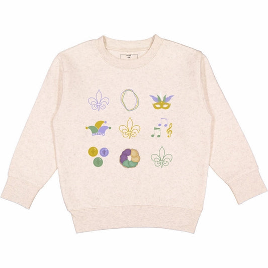 Ntrl Co. All Things Mardi Gras Kids Crewneck