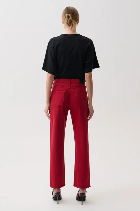 Pistola Lexi Mid Rise Bowed Straight - Savvy Red