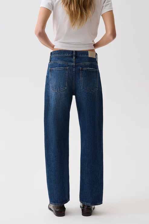 Pistola Lexi Mid Rise Bowed Straight Jean - Moonwave