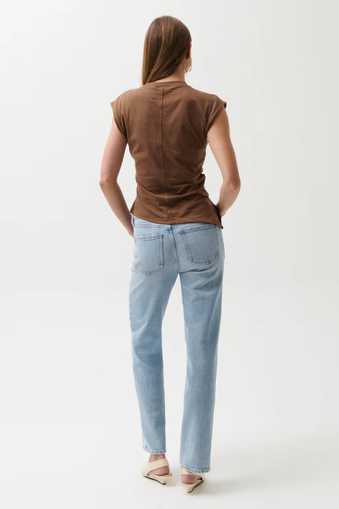 Pistola Aleks Mid Rise Straight Long Jean- Aegan