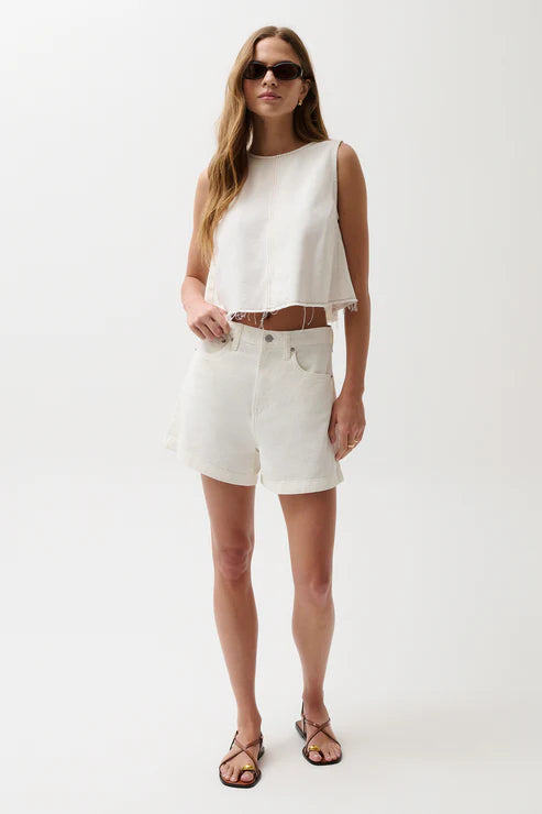 Pistola Kimora High Rise Linen Short - Egret
