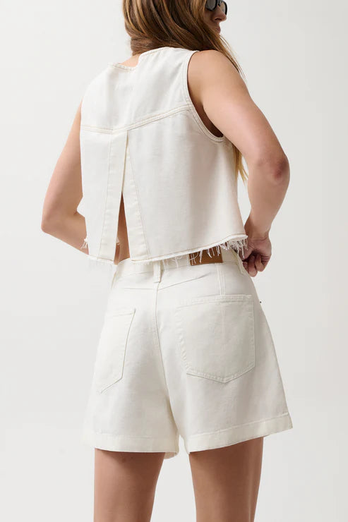 Pistola Kimora High Rise Linen Short - Egret