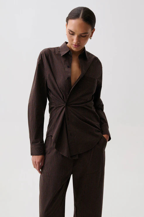 Pistola Mila Button Down Wrap Top - Hot Toddy