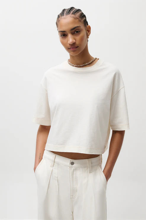Pistola Mae Cropped Tee - Soft White
