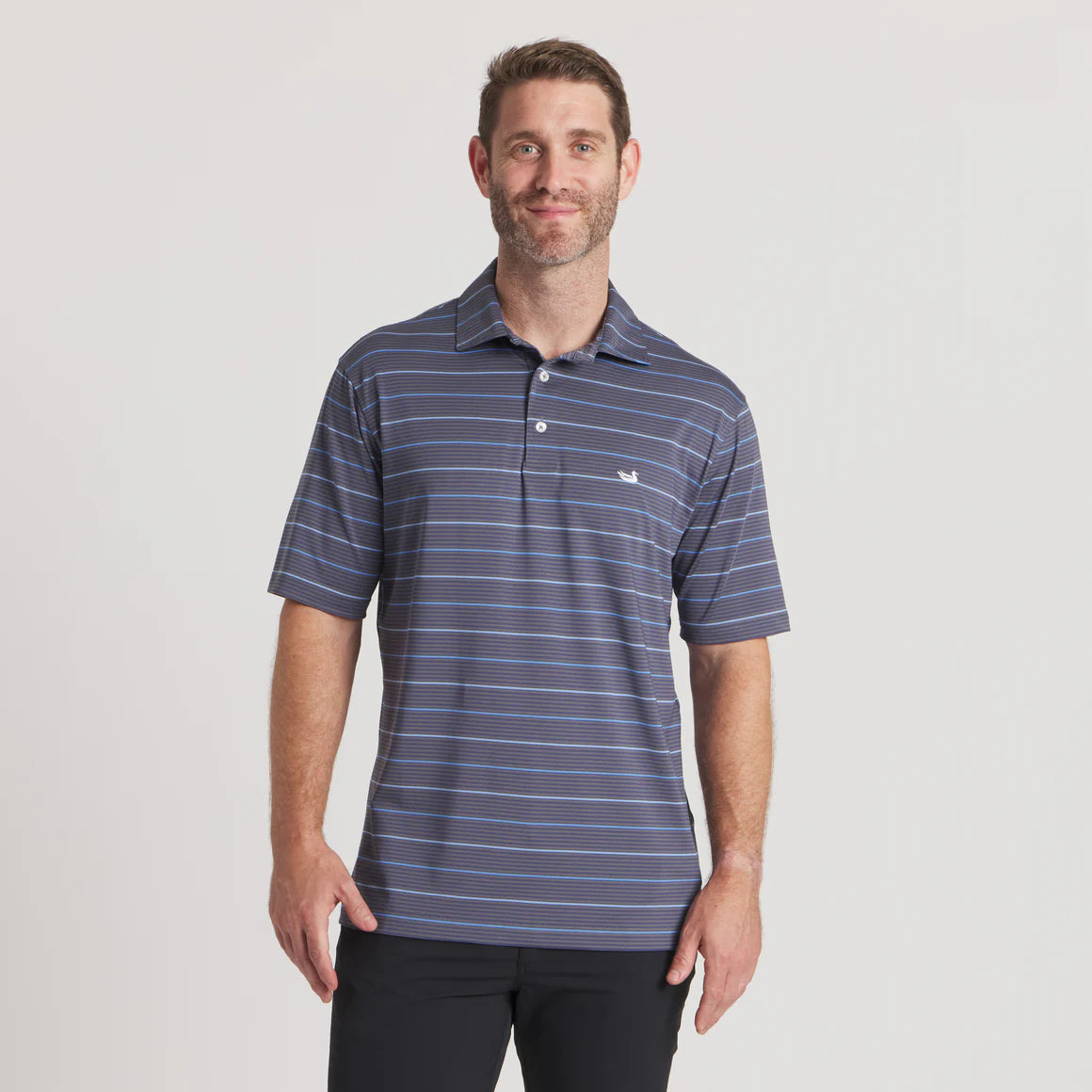 Southern Marsh Men's Gridiron Stripe Performance Polo