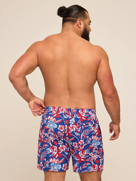 Chubbies Lined Classic Swim Trunk- The Star Spangled Blooms