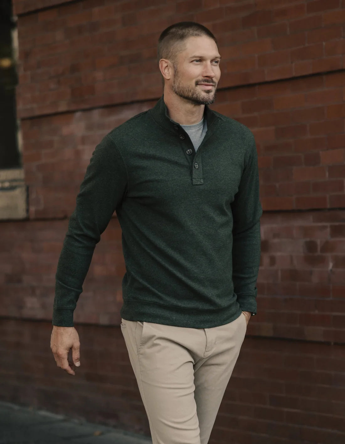 The Normal Brand Puremeso Button Popover in Olive