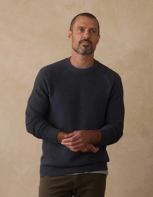 The Normal Brand Coolmax® Textured Crewneck Sweater in Waterloo