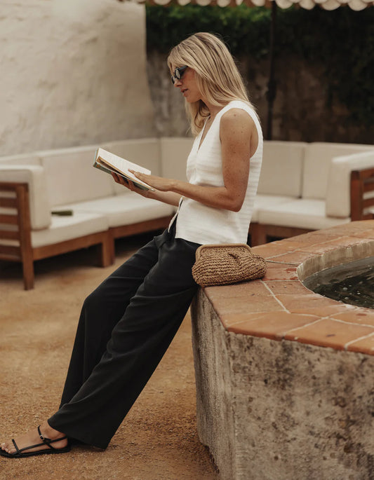The Normal Brand Sueded Costa Drawcord Pant In Black